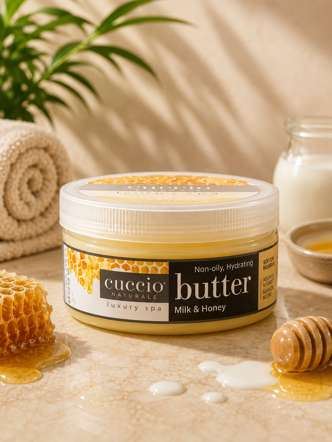 Cuccio Burro Latte e Miele - Burro Corpo Nutriente – 200 ml Texture cremosa, pelle morbida e protetta