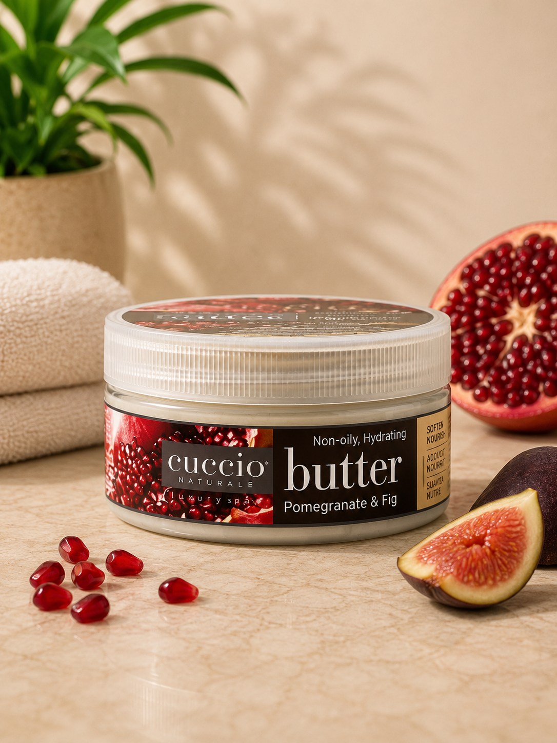 Cuccio Burro Fico e Melograno - Burro Corpo Nutriente – 200 ml Texture cremosa, profumazione fruttata, pelle morbida e protetta